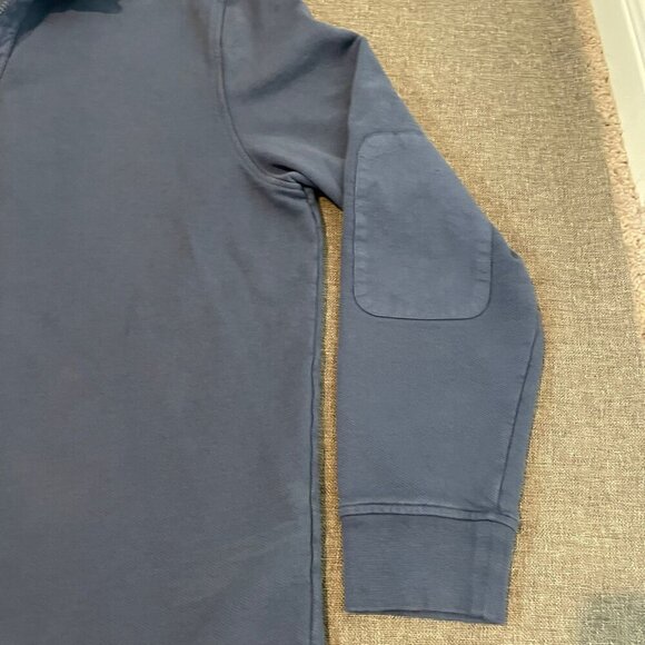 UNTUCKit Sweater Men Xlarge Blue Solid 1/4 Zip Pullover Elbow Pads Logo Preppy - Picture 5 of 11